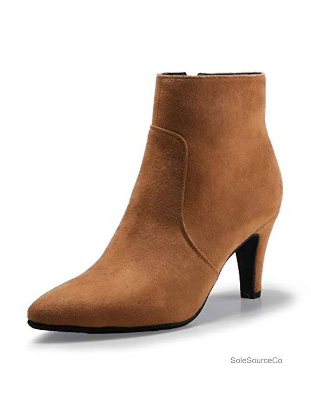 IDIFU Kitten Low Heel Pointed Toe Short Boots for Women Booties